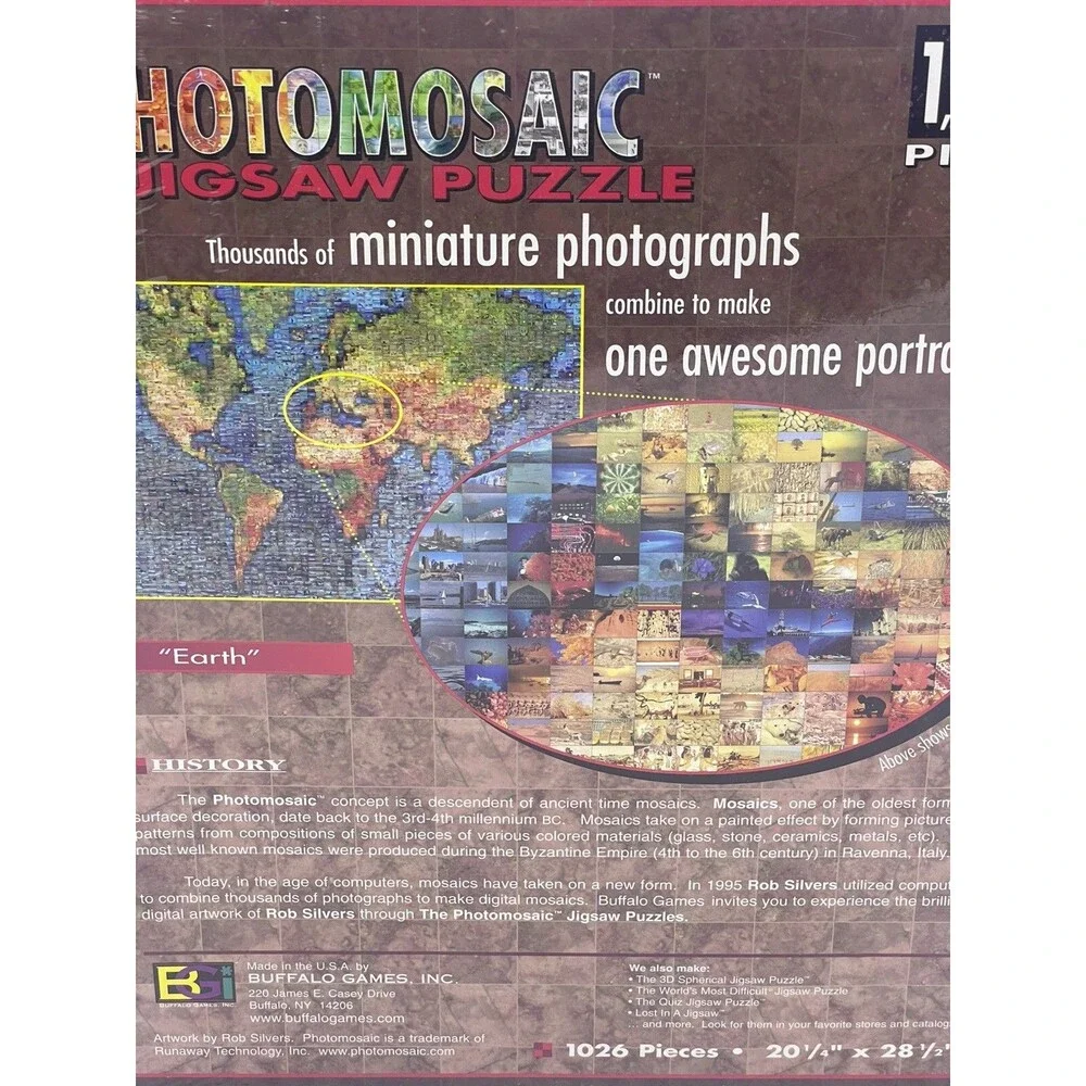 Photomosaic Earth Jigsaw Puzzle 1026 Pieces Brand New Sealed Rob Silvers Design